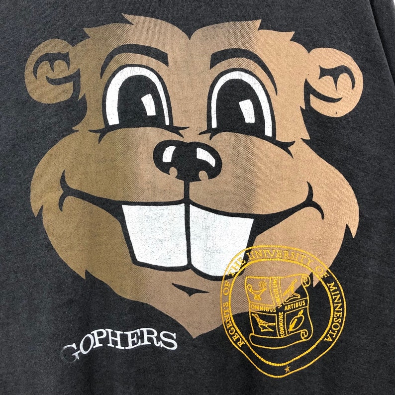 Vintage 90S University Of Minnesota Gophers Crewneck Sweatshirt Pullover Big Logo Made In Usa Ncaa Collegiate Streetwear - Image 2