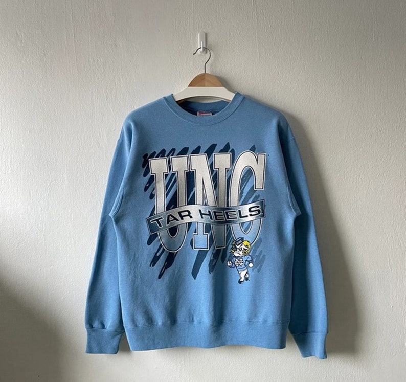 Vintage 90S University Of North Carolina Tar Heels Crewneck Sweatshirt, Vintage Shirt, Hoodie Gifts For Ncaa Fans