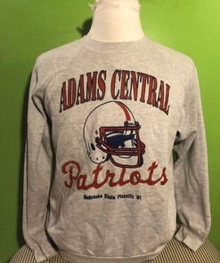Vintage 90s Adams Central Patriots Nebraska State Playoffs 1991 High School Football Sweatshirt Hoodie Shirt