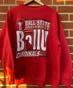 Vintage 90s Ball State University Cardinals Crewneck Sweatshirt, Gift For Her, Gift For Him