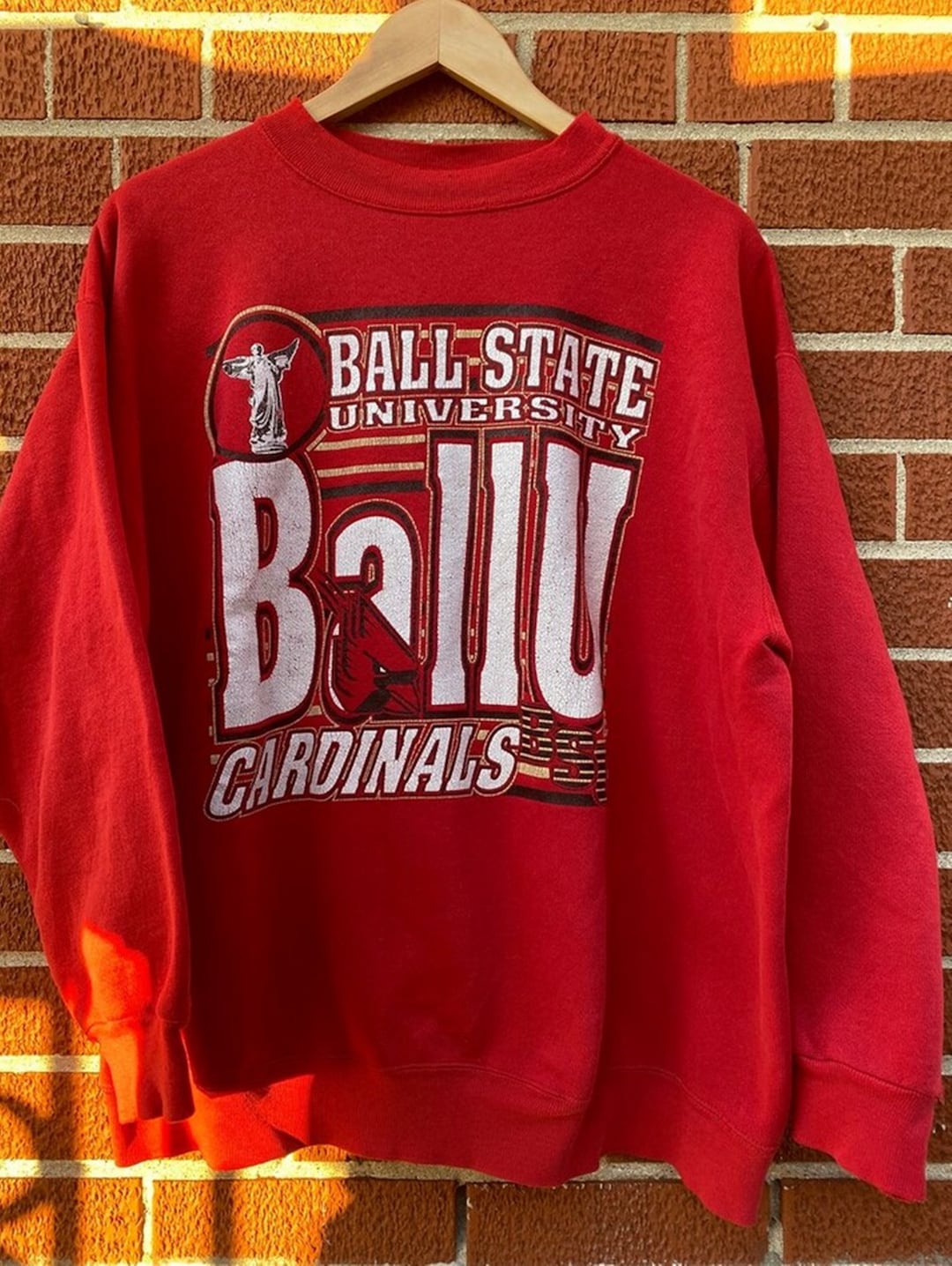 Vintage 90s Ball State University Cardinals Crewneck Sweatshirt, Gift For Her, Gift For Him