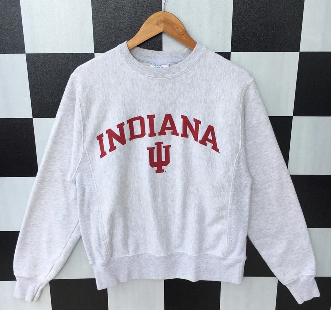 Vintage 90s Champion Indiana University Sweatshirt, Big Logo Champion Indiana University Pullover Shirt