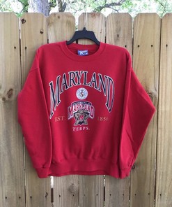 Vintage 90s Maryland University Terps Sweatshirt, T shirt, Hoodie