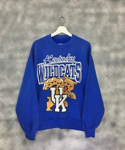 Vintage 90s NCAA Kentucky Wildcats Logo Sweatshirt, University of Kentucky Wildcats Shirt, Unisex Shirt Sweater Hoodie Gifts for Fans