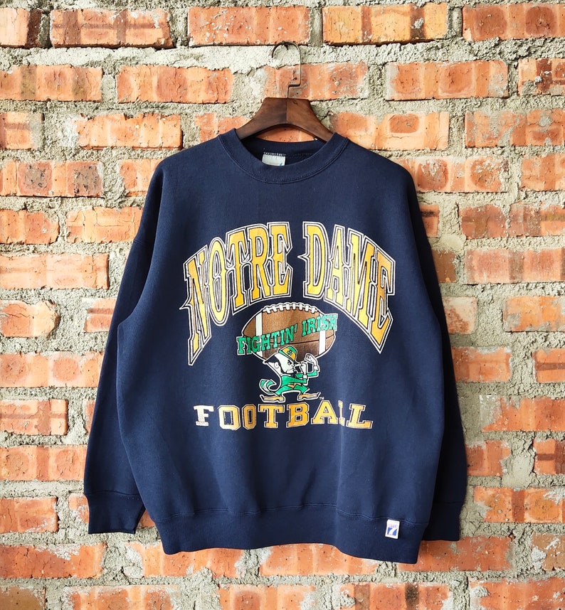Vintage 90s Ncaa Notre Dame Irish By Logo 7 Unisex Sweatshirt Hoodie Shirt Notre Dame Crewneck