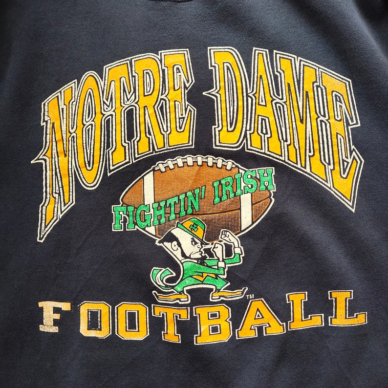 Vintage 90s Ncaa Notre Dame Irish By Logo 7 Unisex Sweatshirt Hoodie Shirt Notre Dame Crewneck - Image 2