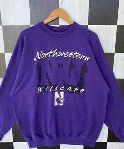 Vintage 90s Northwestern Wildcats Sweatshirt, Jumper Northwestern Wildcats Crewneck