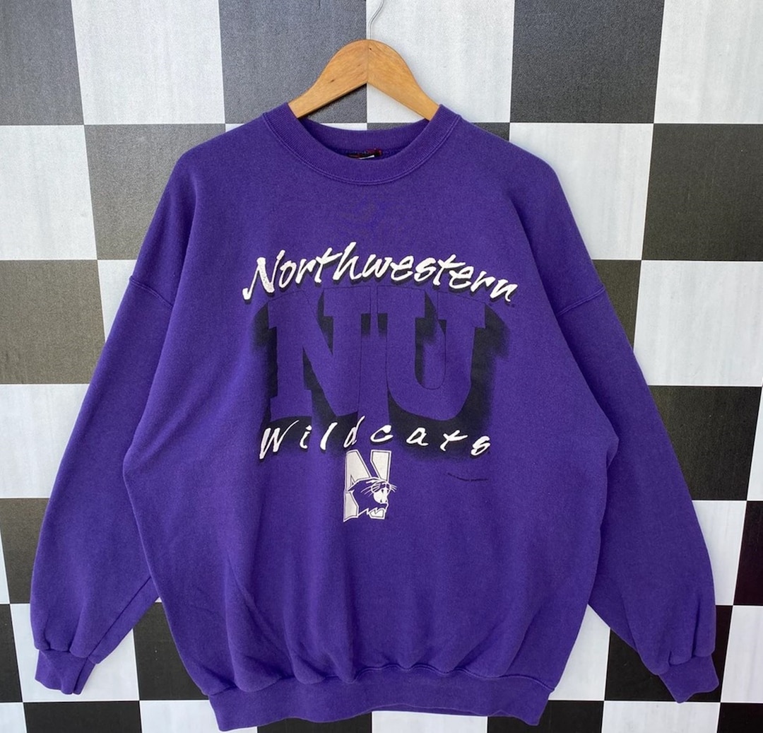 Vintage 90s Northwestern Wildcats Sweatshirt, Jumper Northwestern Wildcats Crewneck
