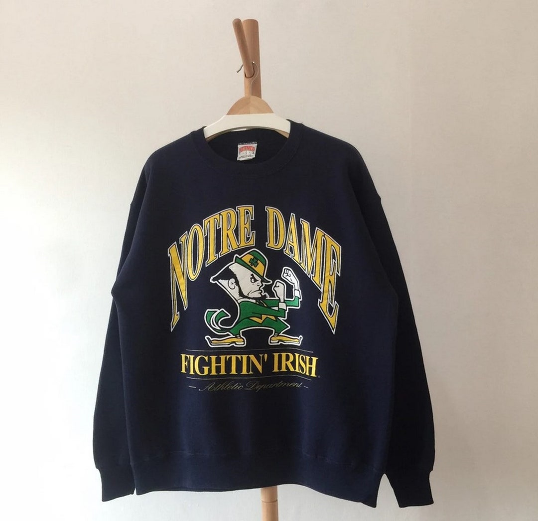 Vintage 90s Notre Dame Fighting Irish Crewneck Sweatshirt, Vintage 90s Sweatshirt