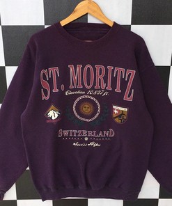 Vintage 90s St. Moritz Switzerland Sweatshirt, Jumper St Moritz Switzerland Crewneck