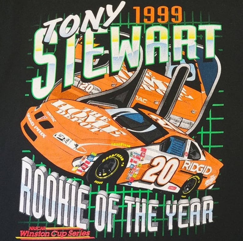 Vintage 90s Tony Stewart Nascar Rookie of the Year T-Shirt, Nascar Shirt, Gift For Father, Gift For Mother - Image 2