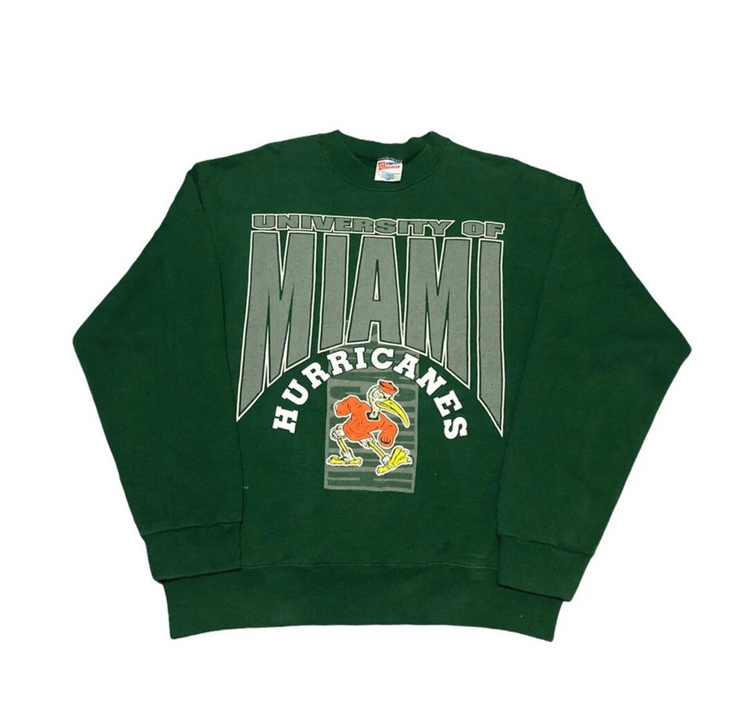 Vintage 90s University Of Miami Hurricanes Sweatshirt, Shirt, T-shirt, Hoodie