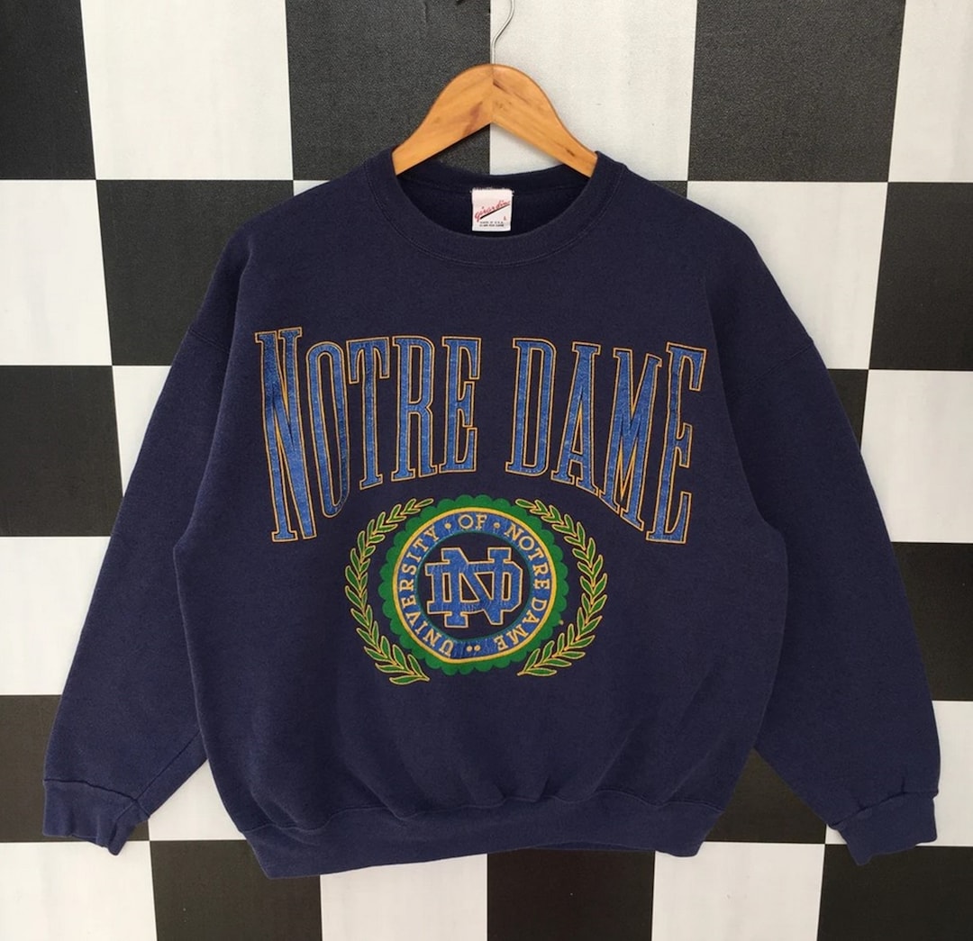 Vintage 90s University Of Notre Dame Sweatshirt, Shirt, Gift For Her, Gift For Him