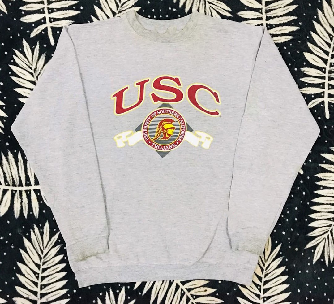 Vintage 90s University USC Trojans Sweatshirt, Gift For Her, Gift For Him