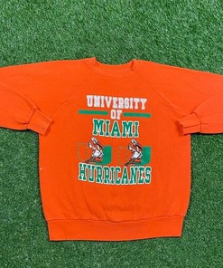 Vintage 90s University of Miami Hurricanes Crewneck Sweatshirt, T shirt, Hoodie