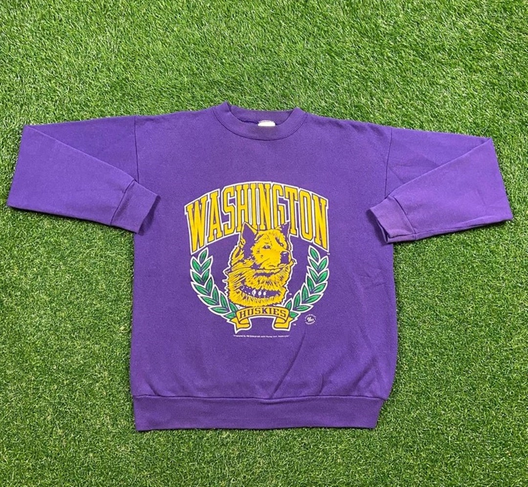 Vintage 90s University of Washington Huskies Crewneck Sweatshirt, Hoodie