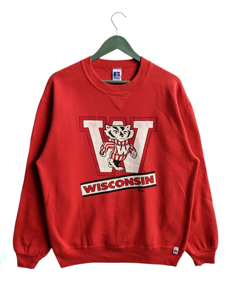 Vintage 90s Wisconsin University Unisex Sweatshirt Hoodie Shirt