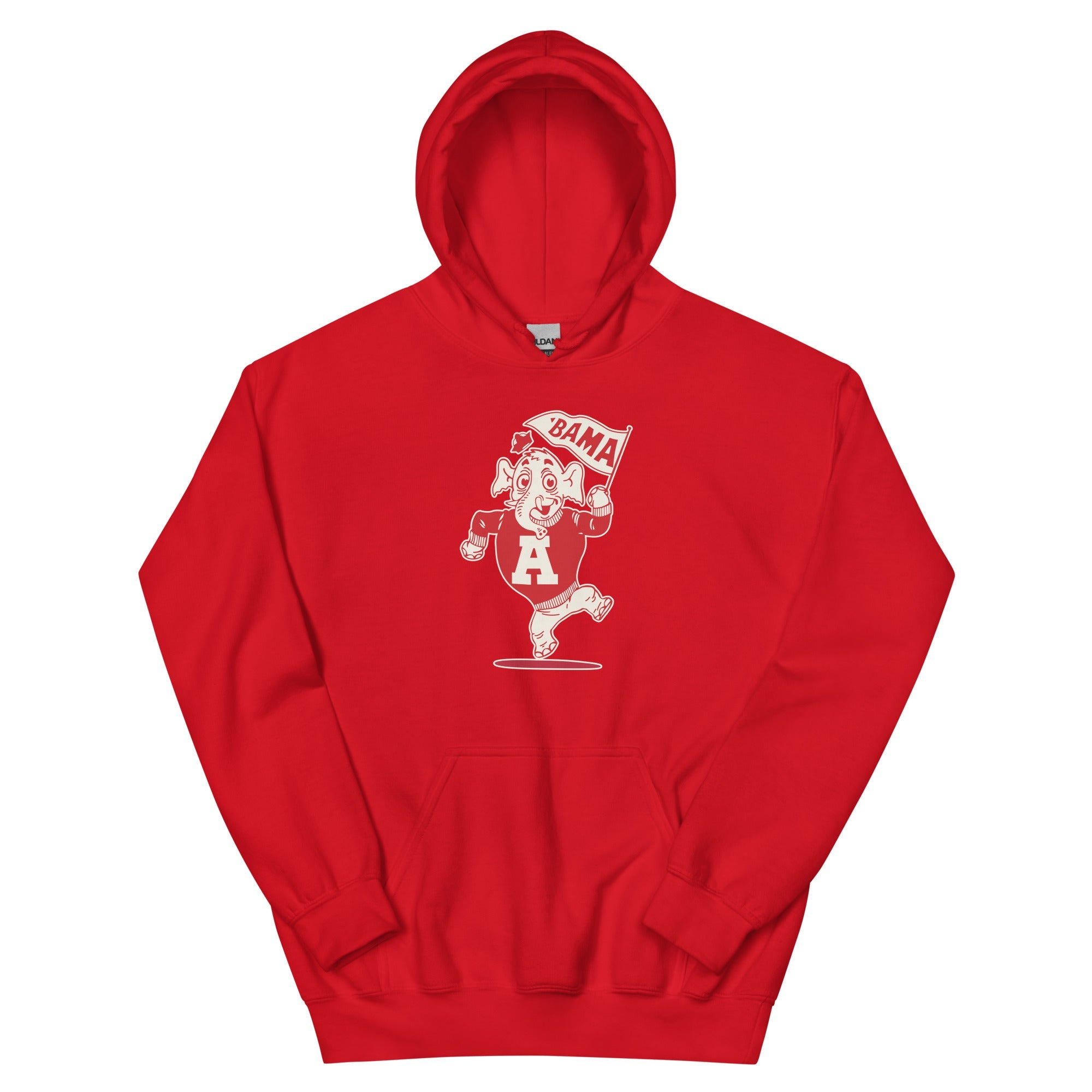 Vintage Alabama Hoodie Sweatshirt Sport Shirt - 1950's Elephants Art - Image 2