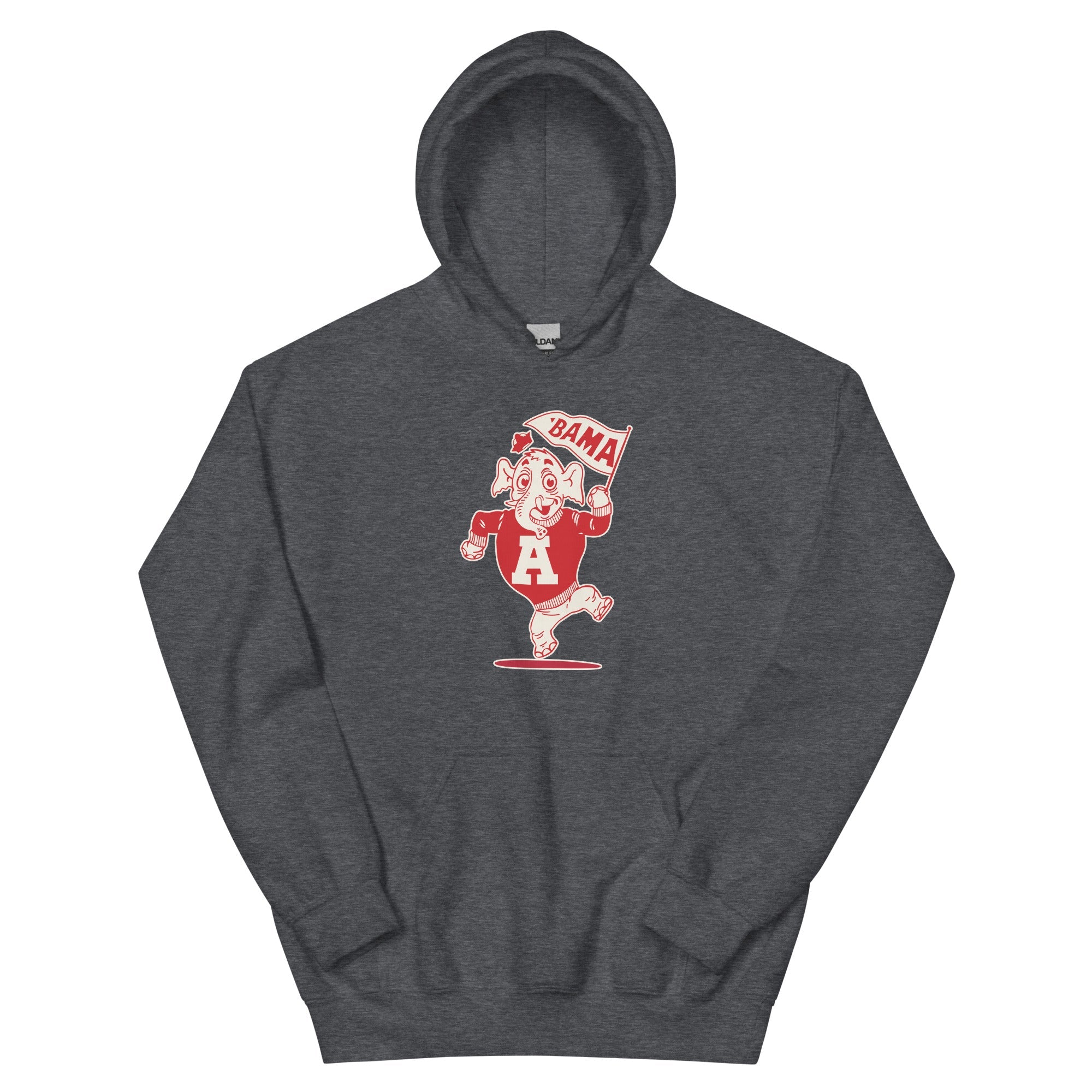 Vintage Alabama Hoodie Sweatshirt Sport Shirt - 1950's Elephants Art - Image 3