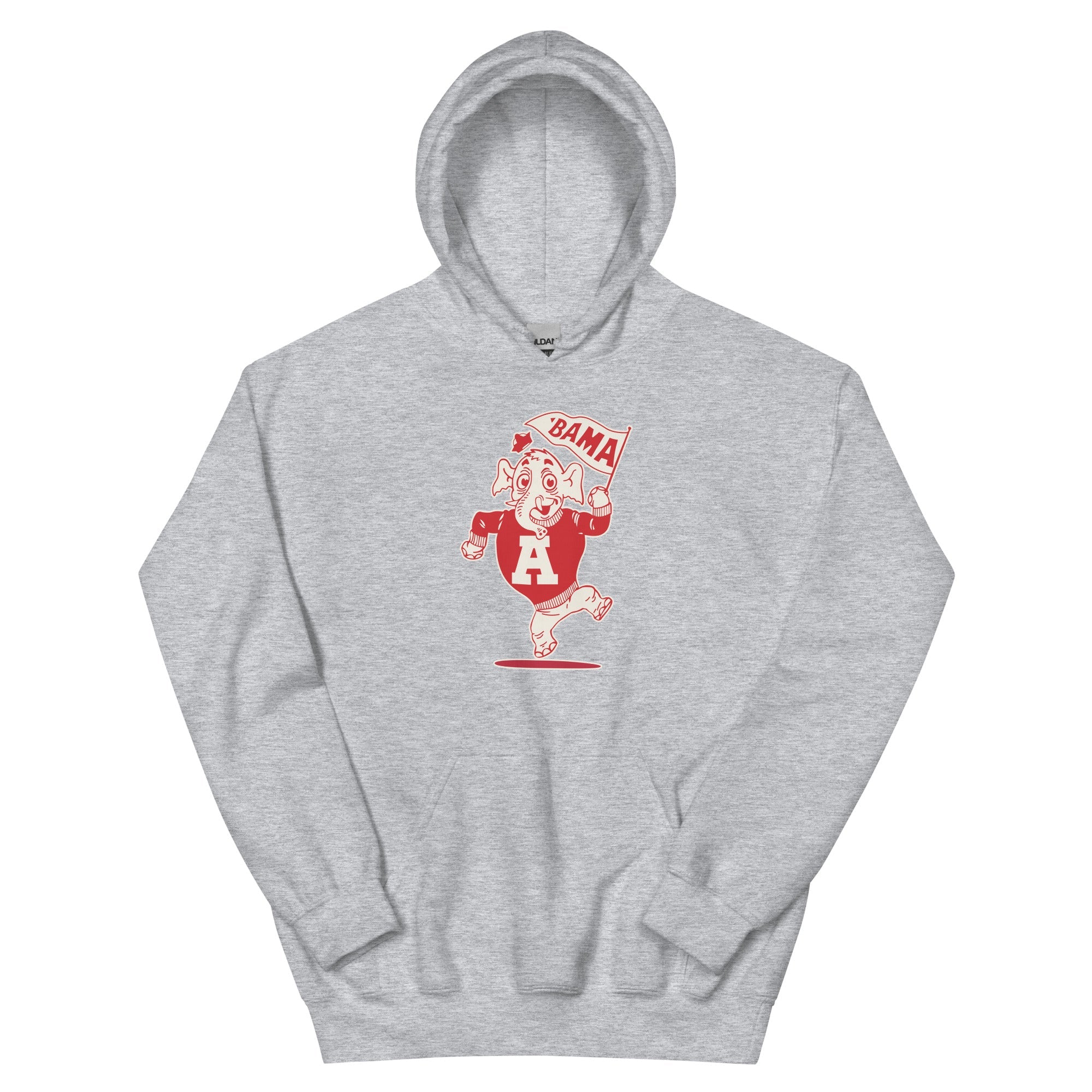 Vintage Alabama Hoodie Sweatshirt Sport Shirt - 1950's Elephants Art - Image 4