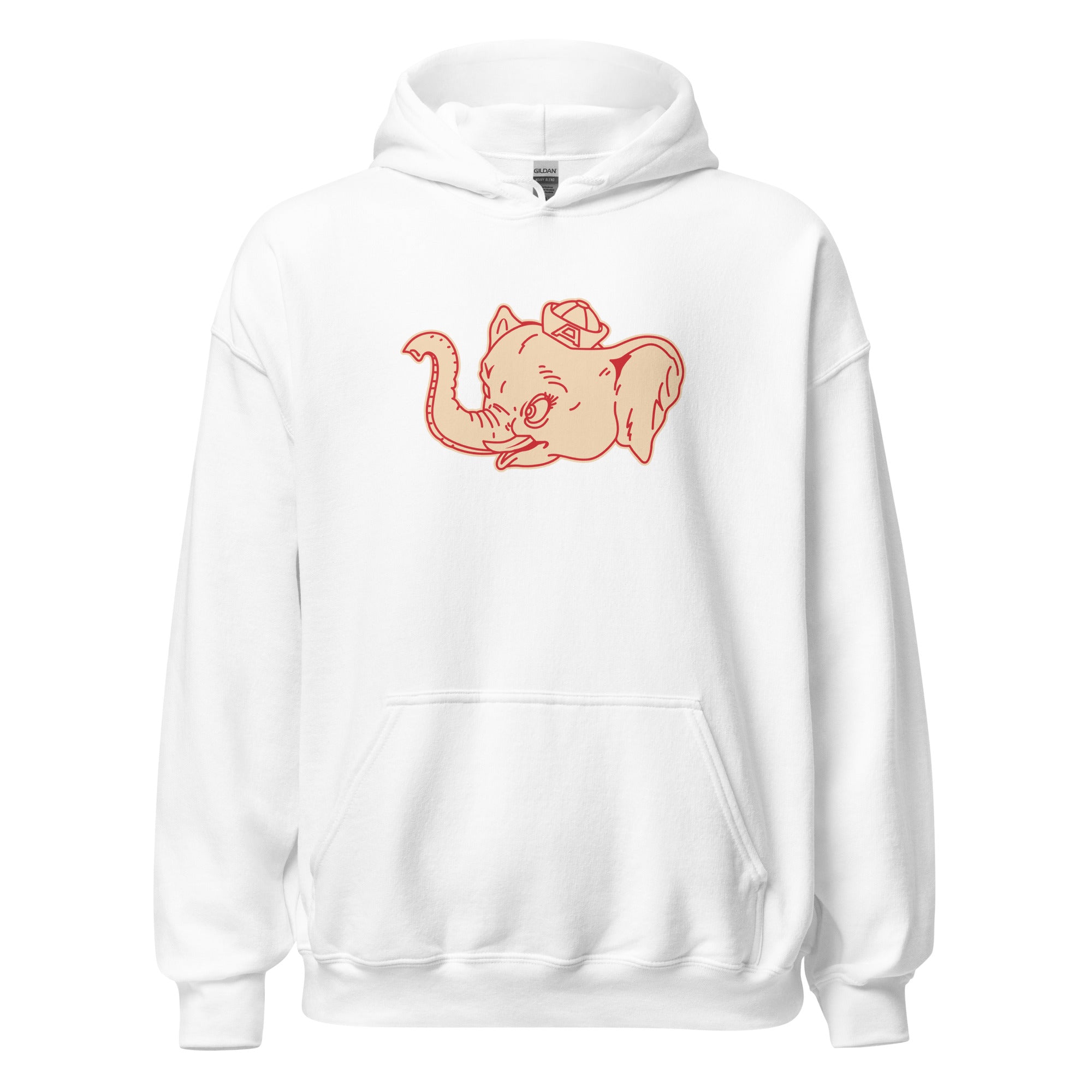 Vintage Alabama Sailor Hat Hoodie Sweatshirt Sport Shirt - 1940's Sailor Elephant Mascot Art - Image 2