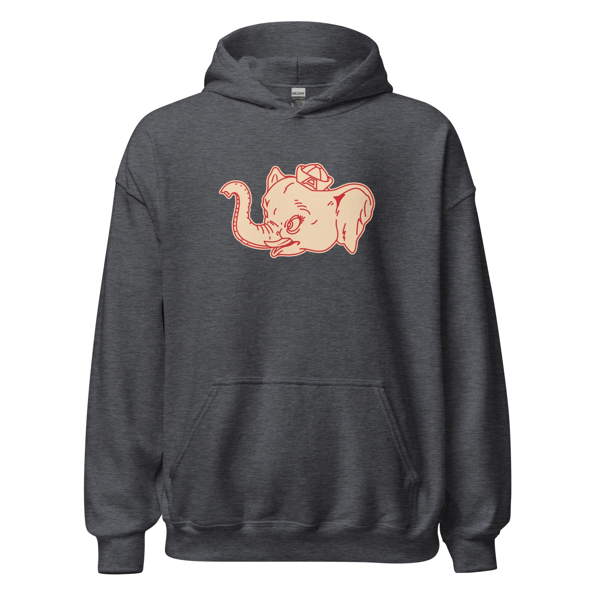 Vintage Alabama Sailor Hat Hoodie Sweatshirt Sport Shirt - 1940's Sailor Elephant Mascot Art - Image 3