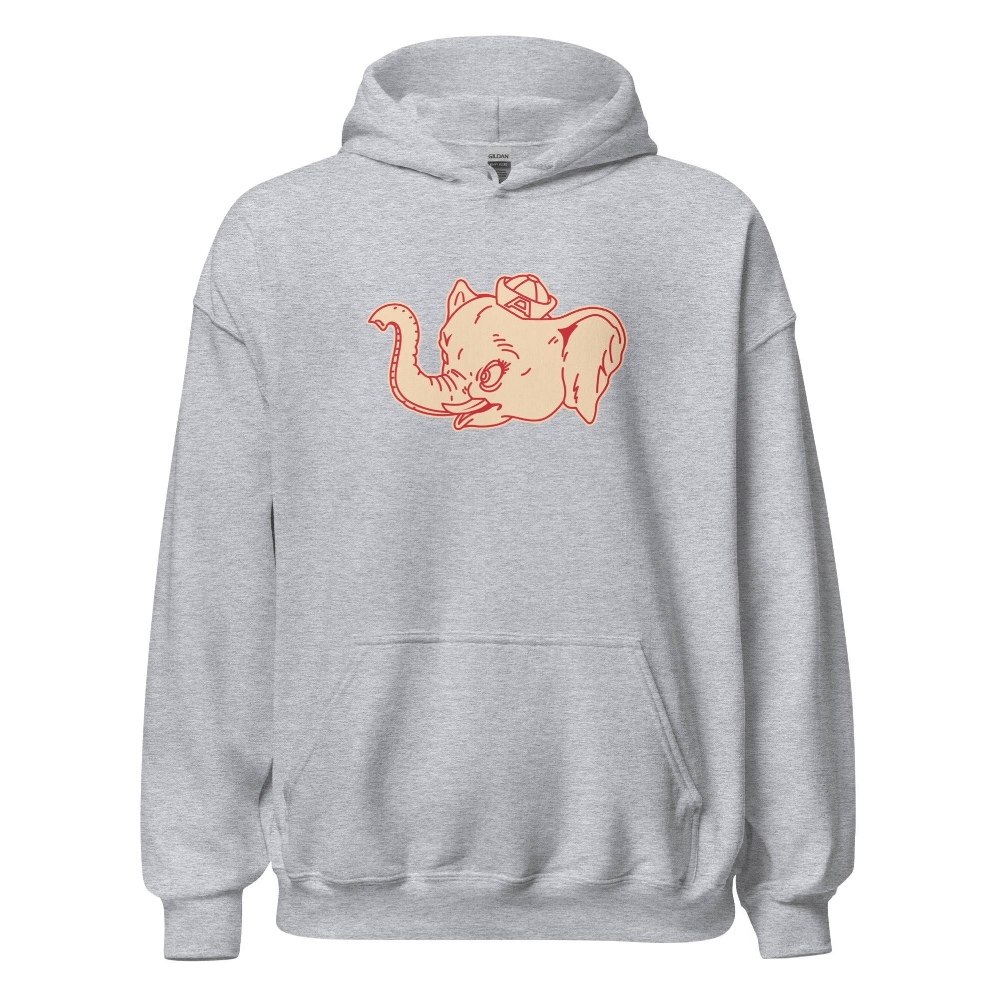 Vintage Alabama Sailor Hat Hoodie Sweatshirt Sport Shirt - 1940's Sailor Elephant Mascot Art - Image 4