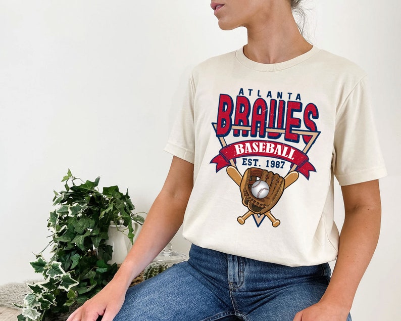 Vintage Atlanta Baseball Shirt, Atlanta MLB Shirt, Baseball Fan Gifts, Atlanta Fan Shirt - Image 4