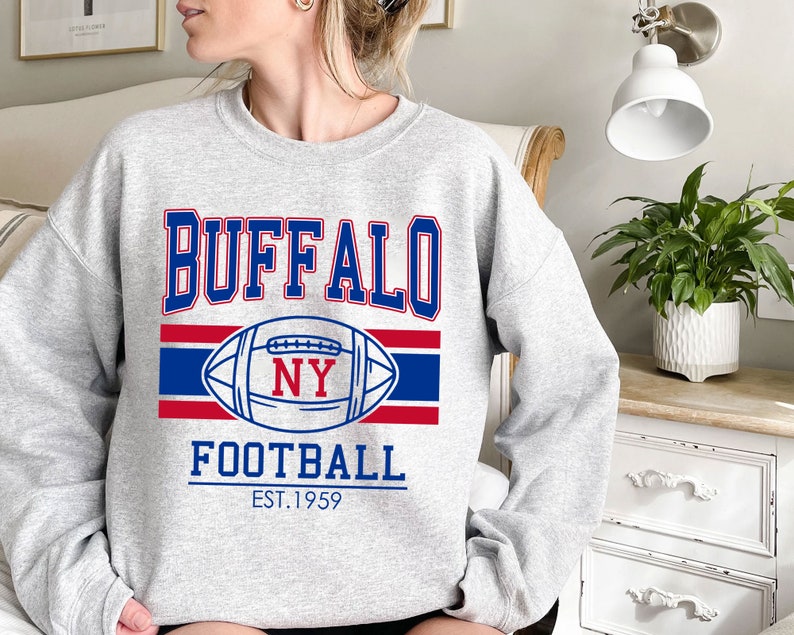 Vintage Buffalo Football Sweatshirt, Retro Buffalo Football Shirt for NFL Fans - Image 2