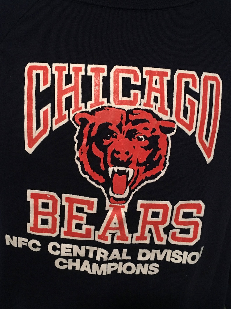 Vintage Chicago Bears 1980s NFL Football Nfc Central Divison Champions Sweatshirt Hoodie Shirt - Image 2