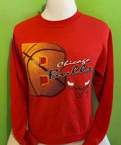 Vintage Chicago Bulls NBA Basketball Sports 1990s Red Crewneck Unisex Sweatshirt Hoodie Shirt