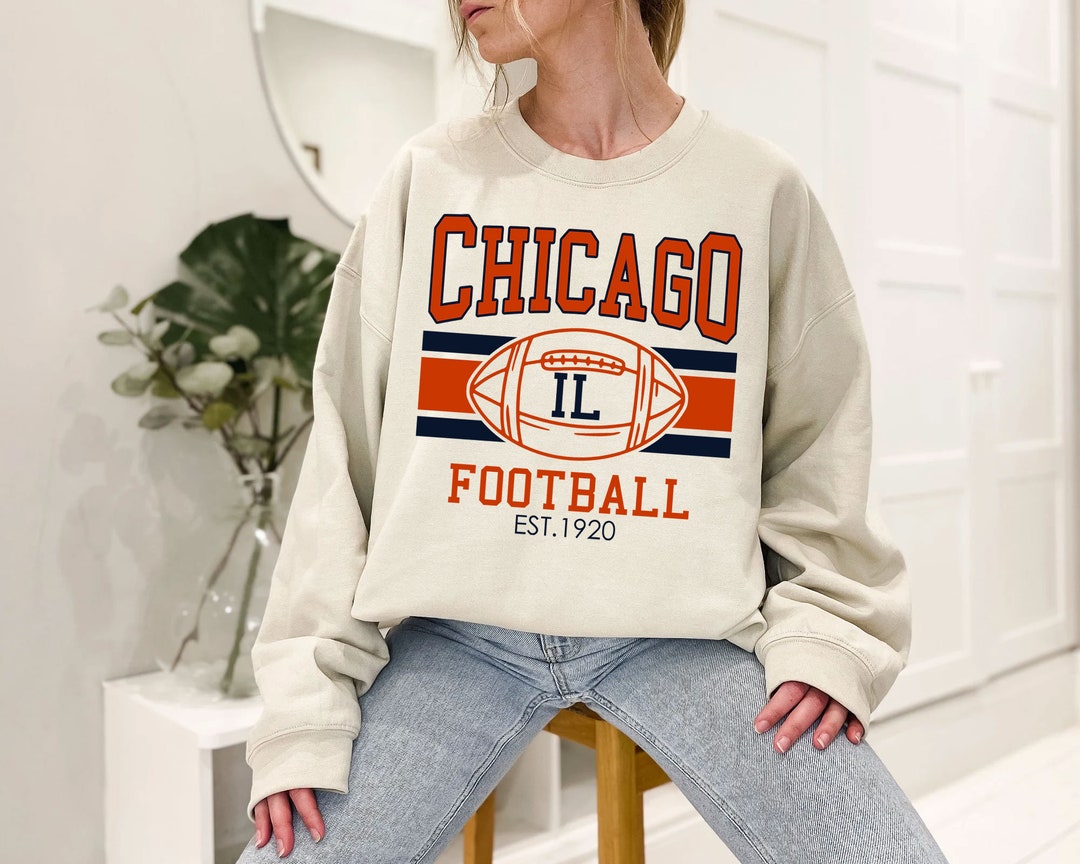 Vintage Chicago Football Sweatshirt, Retro Chicago Football Shirt for NFL Fans