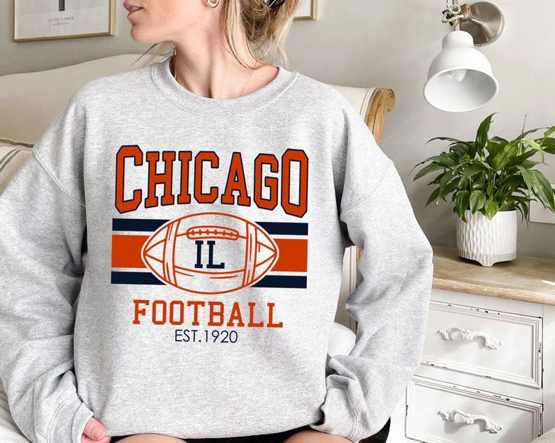 Vintage Chicago Football Sweatshirt, Retro Chicago Football Shirt for NFL Fans - Image 2
