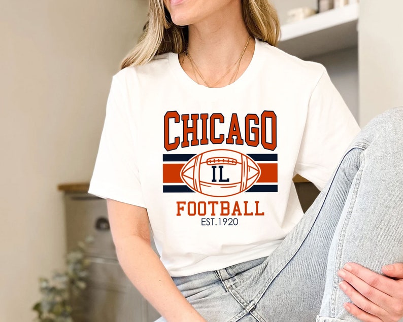 Vintage Chicago Football Sweatshirt, Retro Chicago Football Shirt for NFL Fans - Image 3