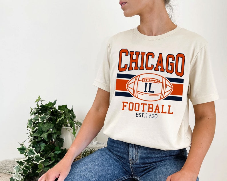 Vintage Chicago Football Sweatshirt, Retro Chicago Football Shirt for NFL Fans - Image 4