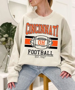 Vintage Cincinnati Football Sweatshirt, Retro Cincinnati Football Shirt for NFL Fans