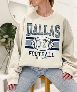 Vintage Dallas Football Sweatshirt, Retro Dallas Football Shirt for NFL Fans