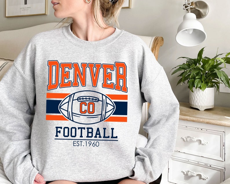 Vintage Denver Football Sweatshirt, Retro Denver Football Shirt for NFL Fans - Image 2