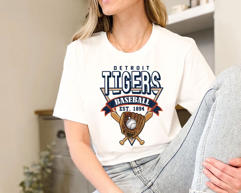 Vintage Detroit Baseball Shirt, Detroit MLB Shirt, Baseball Fan Gifts, Detroit Fan Shirt - Image 3