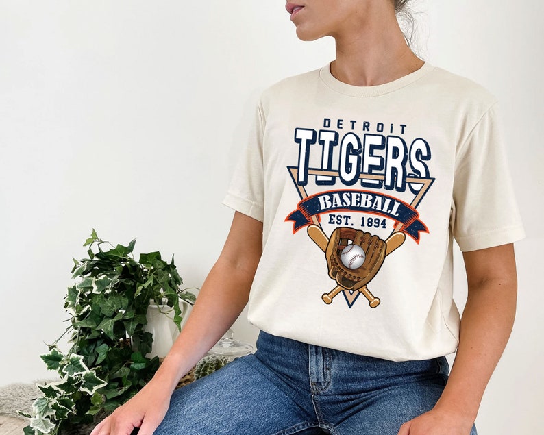 Vintage Detroit Baseball Shirt, Detroit MLB Shirt, Baseball Fan Gifts, Detroit Fan Shirt - Image 4