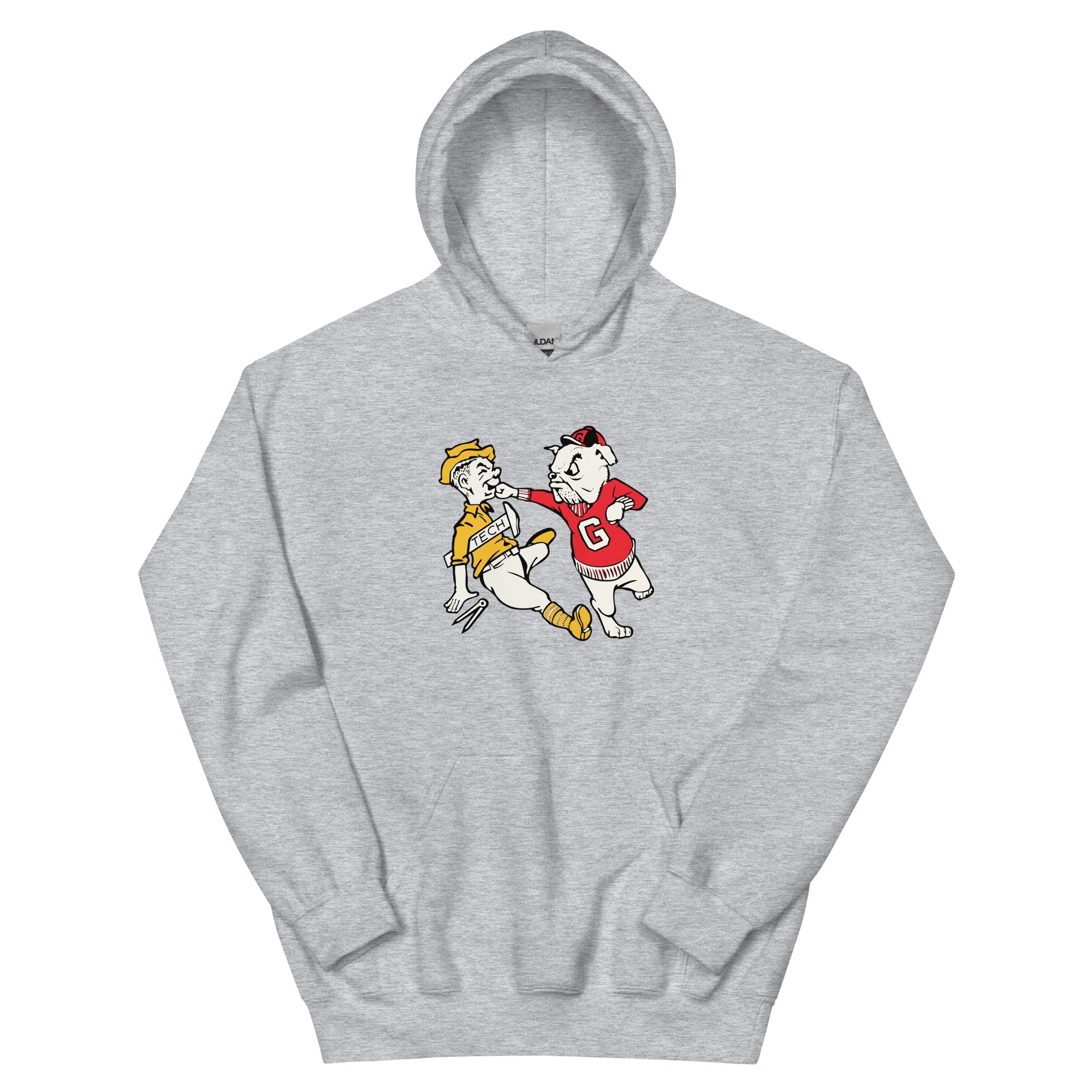 Vintage Georgia Hoodie Sweatshirt Sport Shirt - Mid Century Bulldogs Art