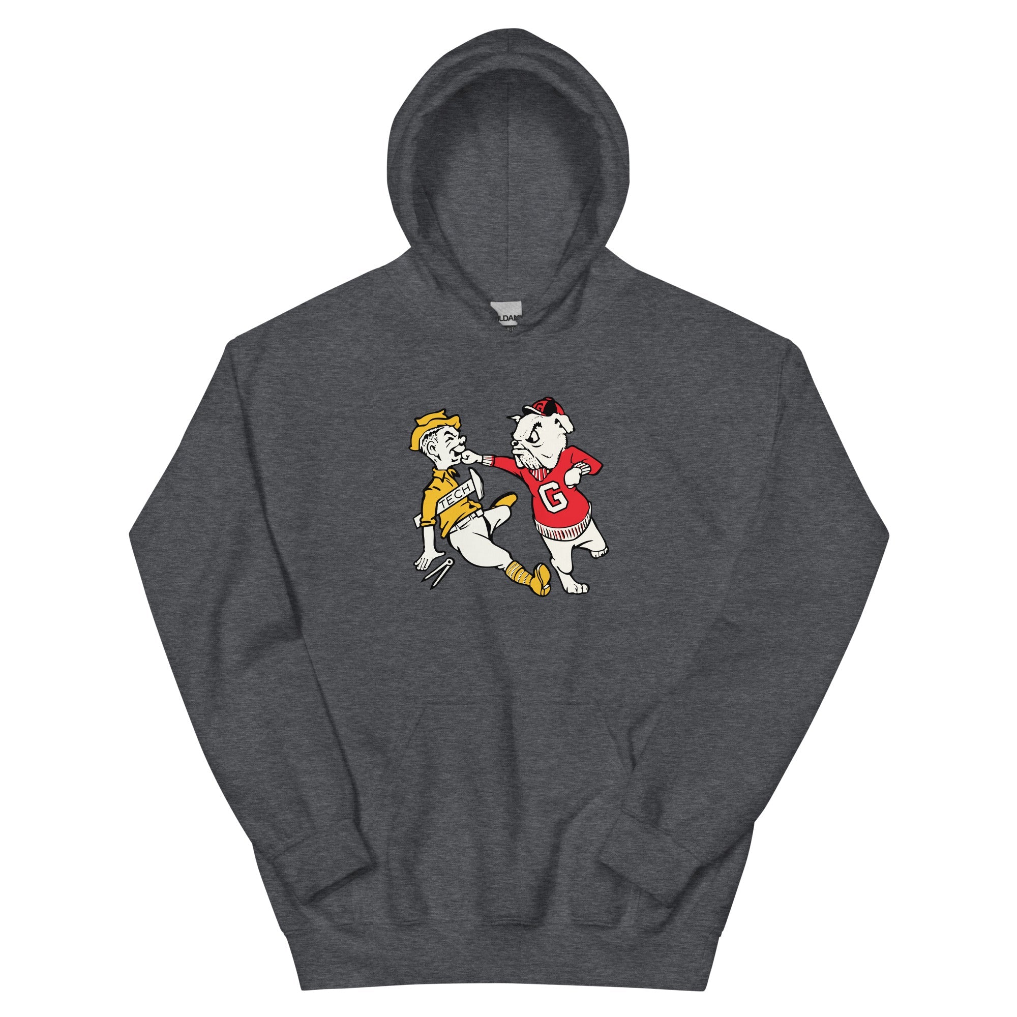 Vintage Georgia Hoodie Sweatshirt Sport Shirt - Mid Century Bulldogs Art - Image 2
