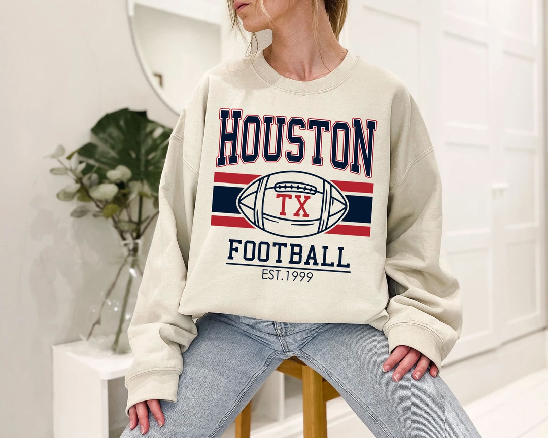 Vintage Houston Football Sweatshirt, Retro Houston Football Shirt for NFL Fans