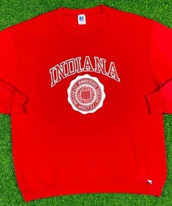 Vintage Indiana University Hoosiers Pull Over Sweatshirt Crewneck, T shirt, Hoodie