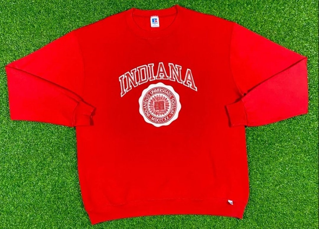 Vintage Indiana University Hoosiers Pull Over Sweatshirt Crewneck, T shirt, Hoodie