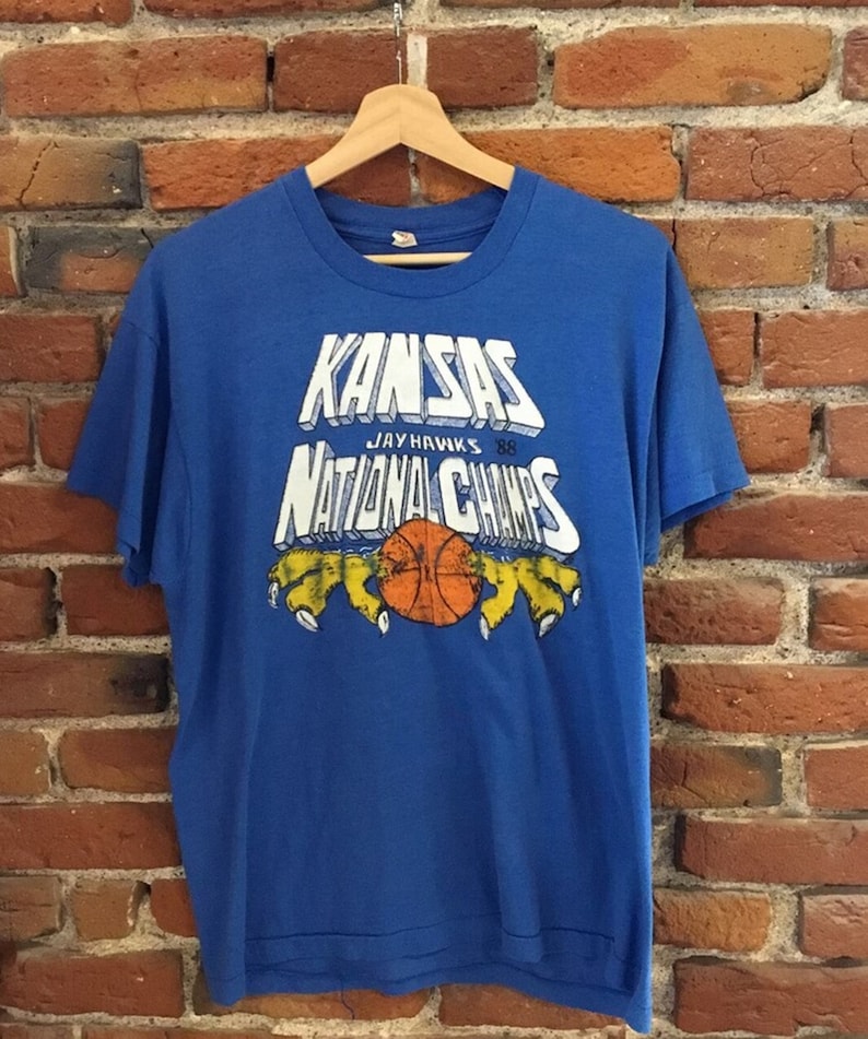 Vintage Kansas Jayhawks 1988 National Champs Shirt, Kansas Jayhawks Shirt, Vintage 90S Shirt, Gift For Her