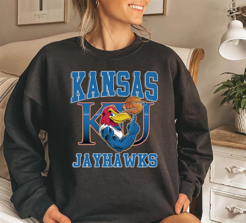 Vintage Kansas Jayhawks Ku Crewneck Sweatshirt Sportswear Hoodie Shirt, Gift For Him, Gift For Her