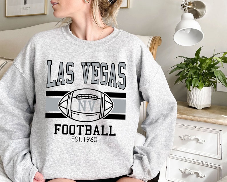 Vintage Las Vegas Football Sweatshirt, Retro Las Vegas Football Shirt for NFL Fans - Image 2