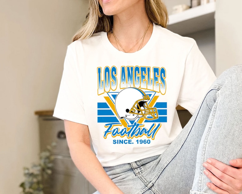 Vintage Los Angeles Football Crewneck Sweatshirt Hoodie Shirt Gifts for NFL Fans - Image 3