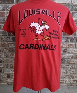 Vintage Louisville Cardinals 1986 National Champs T Shirt, University Basketball Ncaa Sweatshirt Hoodie Full Size